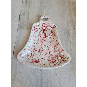 Vintage splatter bell plate xmas home decor unique